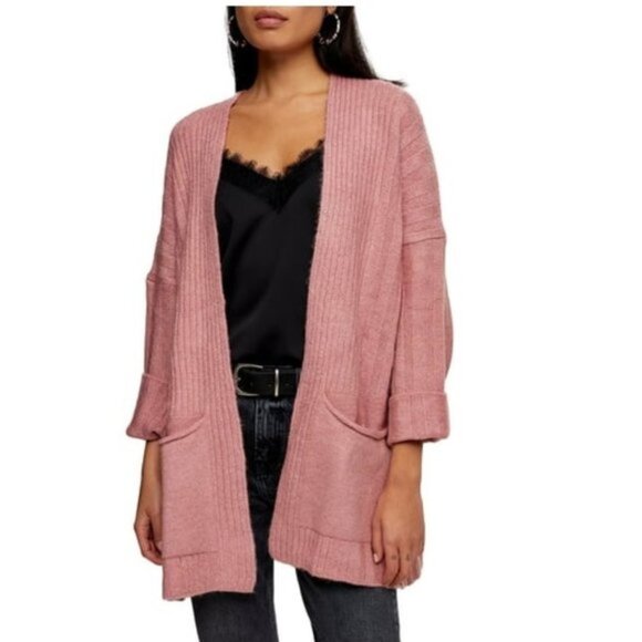Topshop Long Black Cardigan - Picture 1 of 4